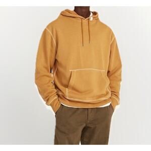 J. CREW Men's Garment Dyed Waffle Lined French Terry Hoodie Sweatshirt Size Med